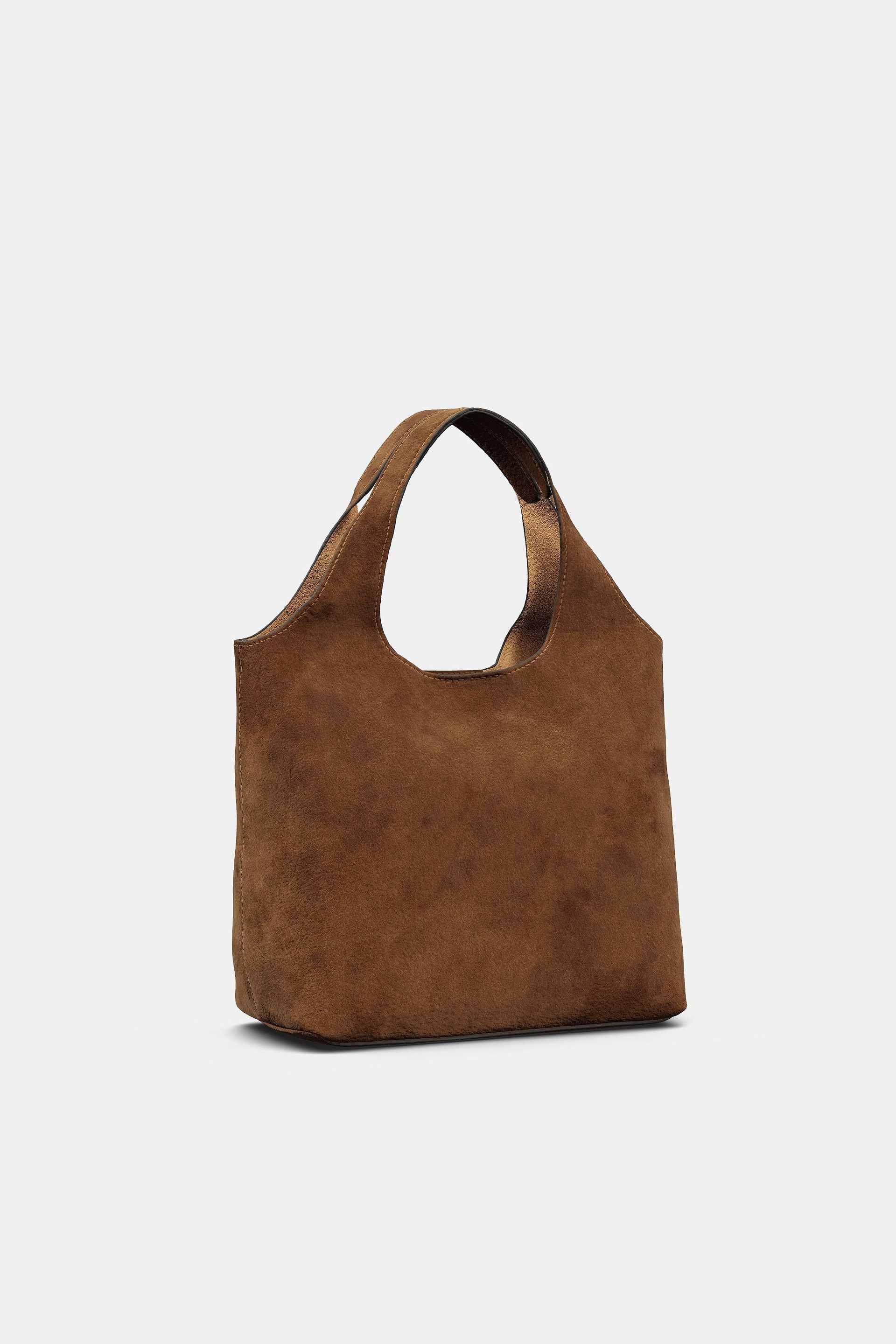 Split Leather Mini Shopper Bag