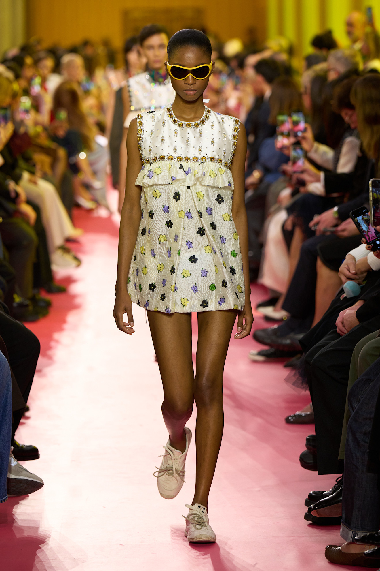 models on the Miu Miu Spring 2026 runway