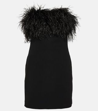 After Hours Feather-Trimmed Minidress