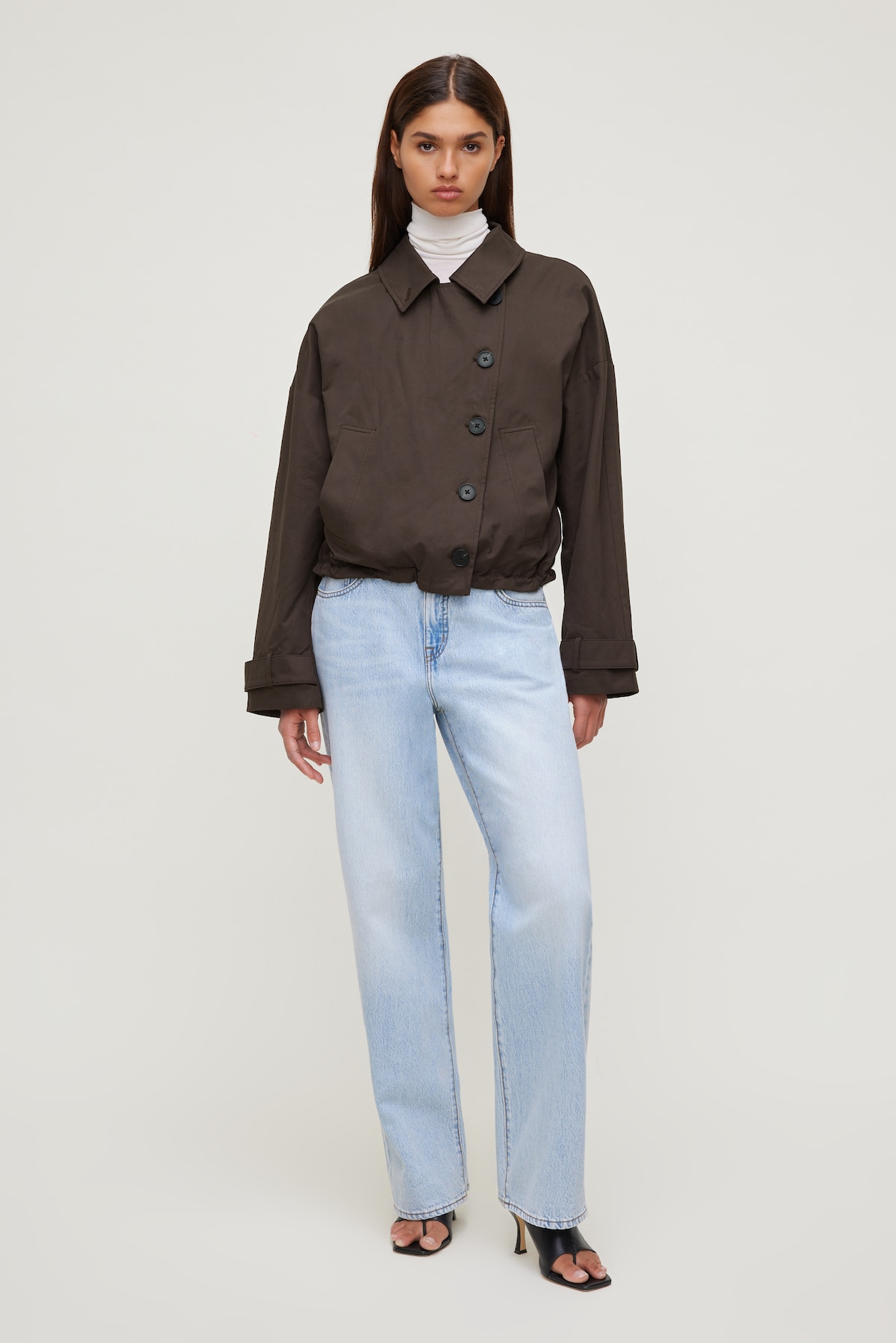 Twill Asymmetric Button Up Jacket