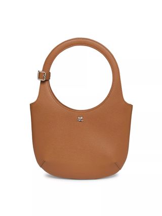 Courreges, Cross-Handle Bag in Holy Grained Leather