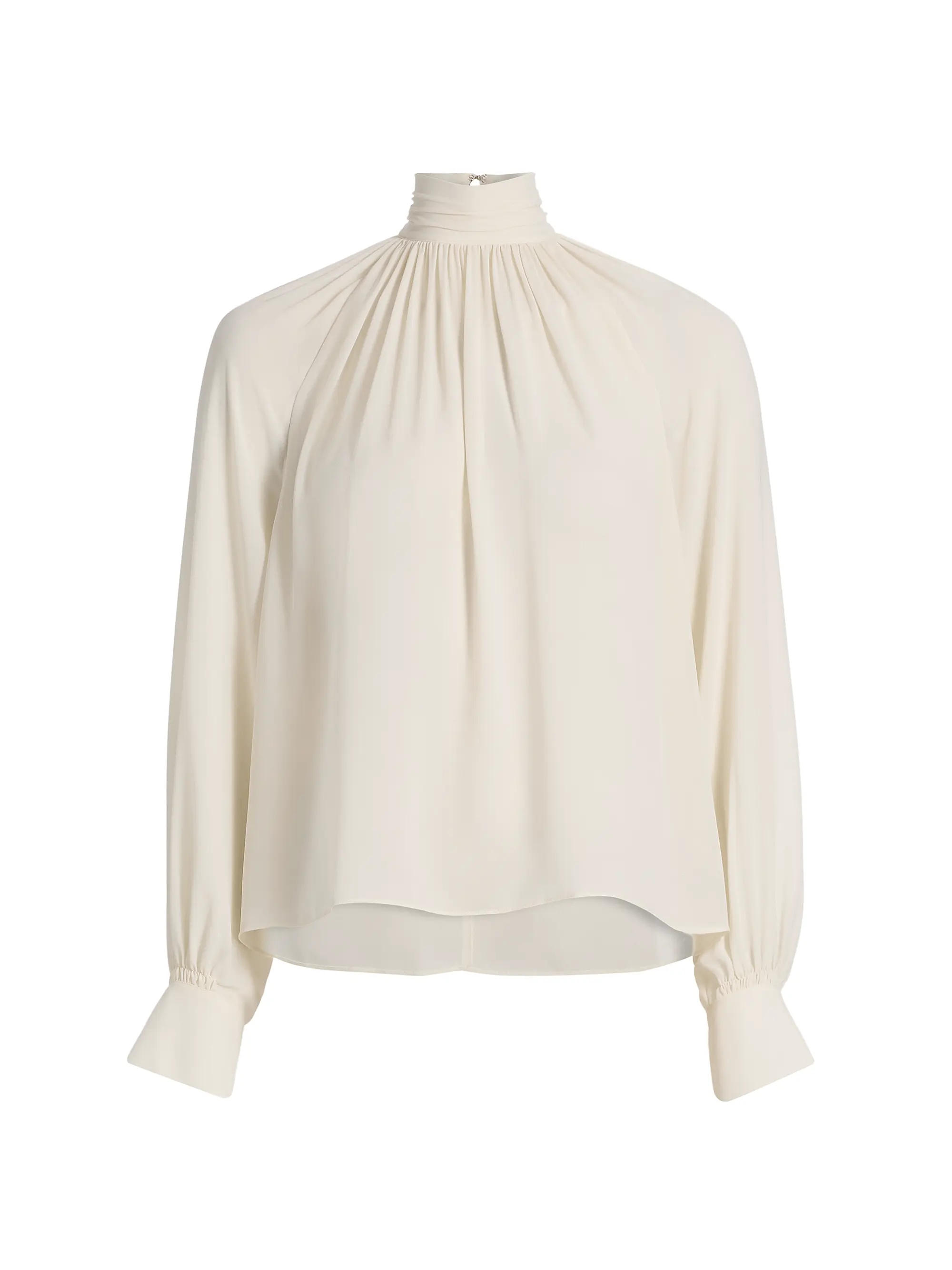 Gathered Draped Neck Blouse