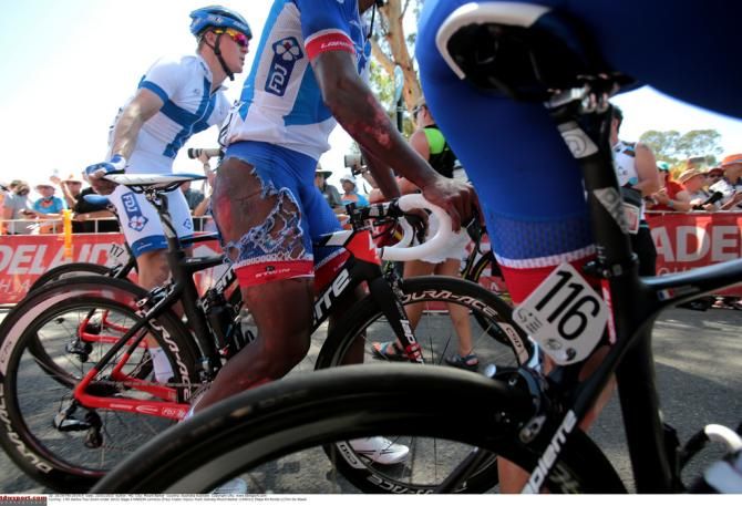 Lorrenzo Manzin (FDJ) was one of the first riders to hit the deck today