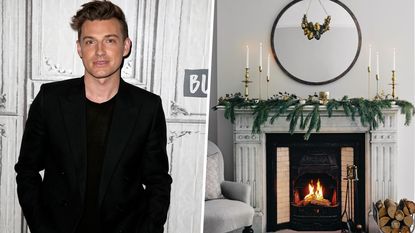 Jeremiah Brent and festive mantel display