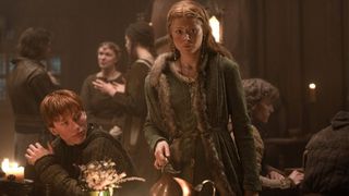 Tostig (Luther Ford) and Edith Swan-neck (Emily Beecham)