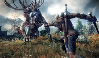Geralt slays a monster in The Witcher 3