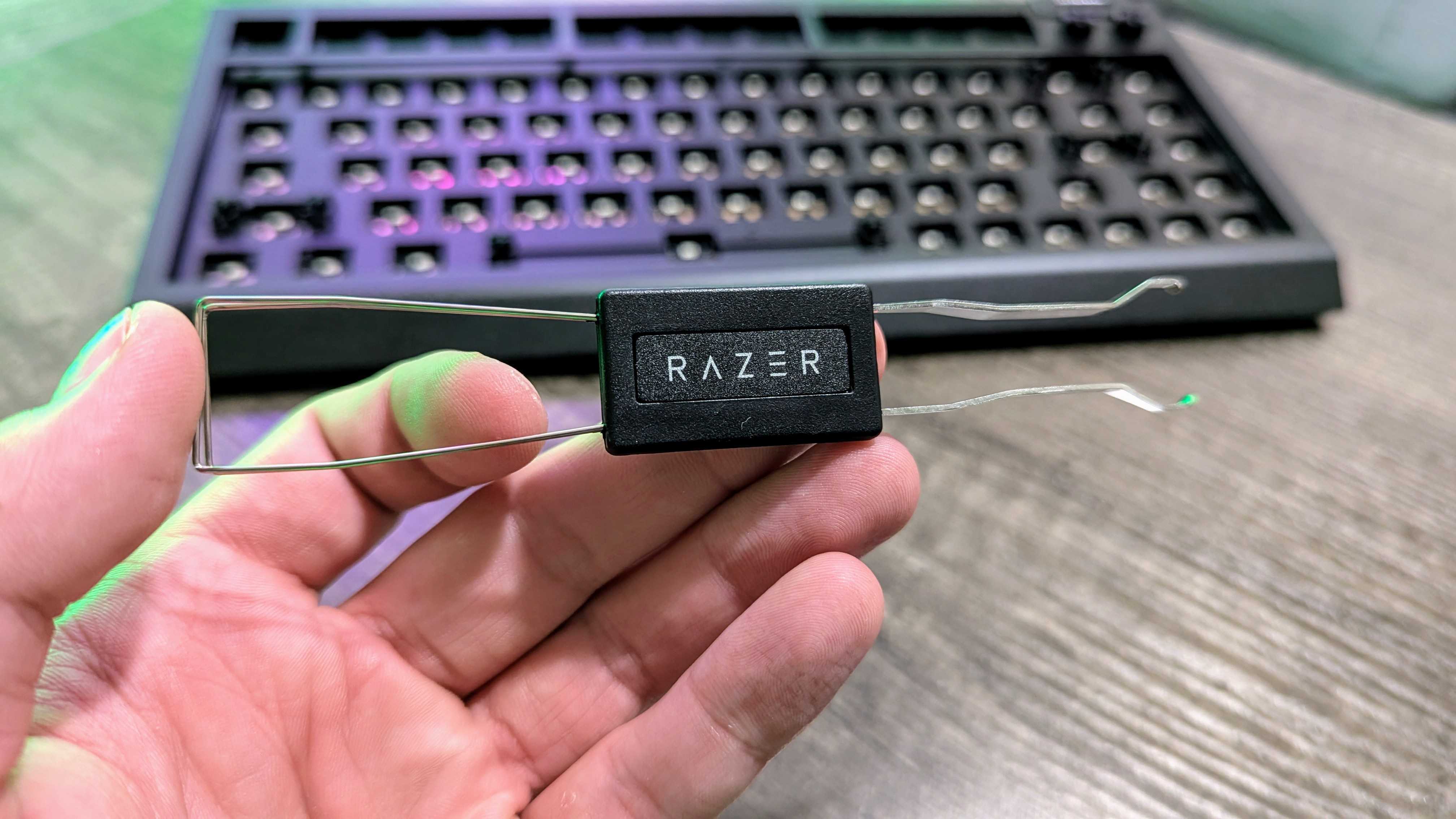 Image of the Razer BlackWidow V4 75% Barebones gaming keyboard.