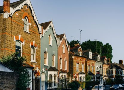A view of London townhouses at sunrise, Crouch End