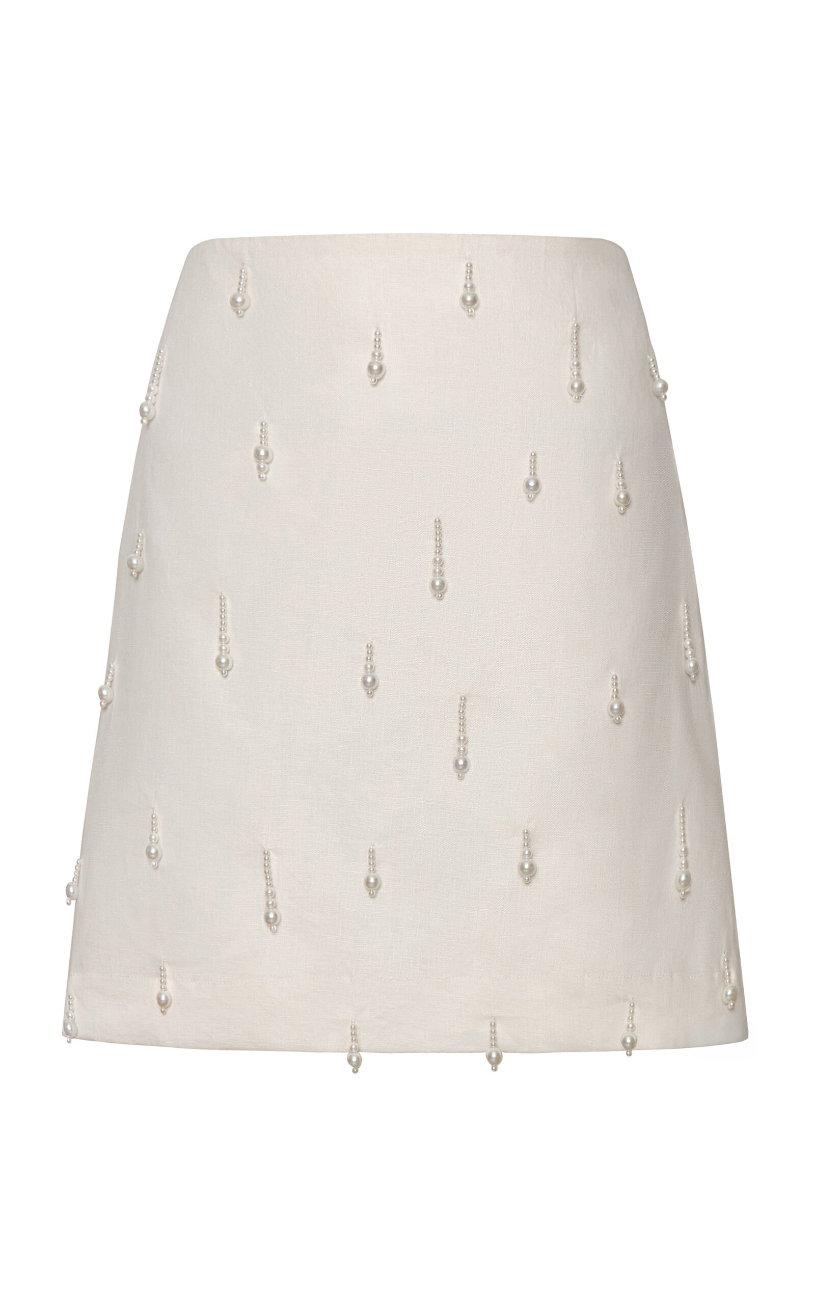 Savia Embellished Linen Mini Skirt