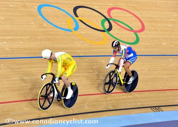 Canelon beat Perkins to the line but was relegated for coming into the sprint line, forcing Perkins off the track