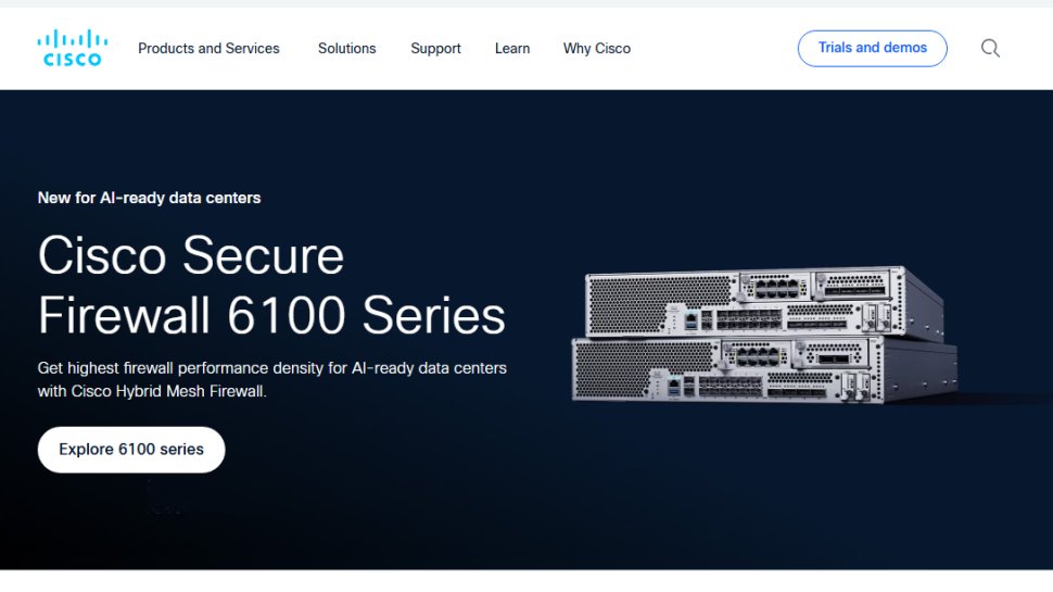 Website screenshot of Cisco Secure Firewall Management Center (August, 2025)