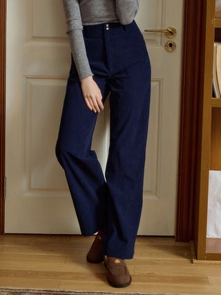 Novah Vintage Two-Button Straight Corduroy Trousers