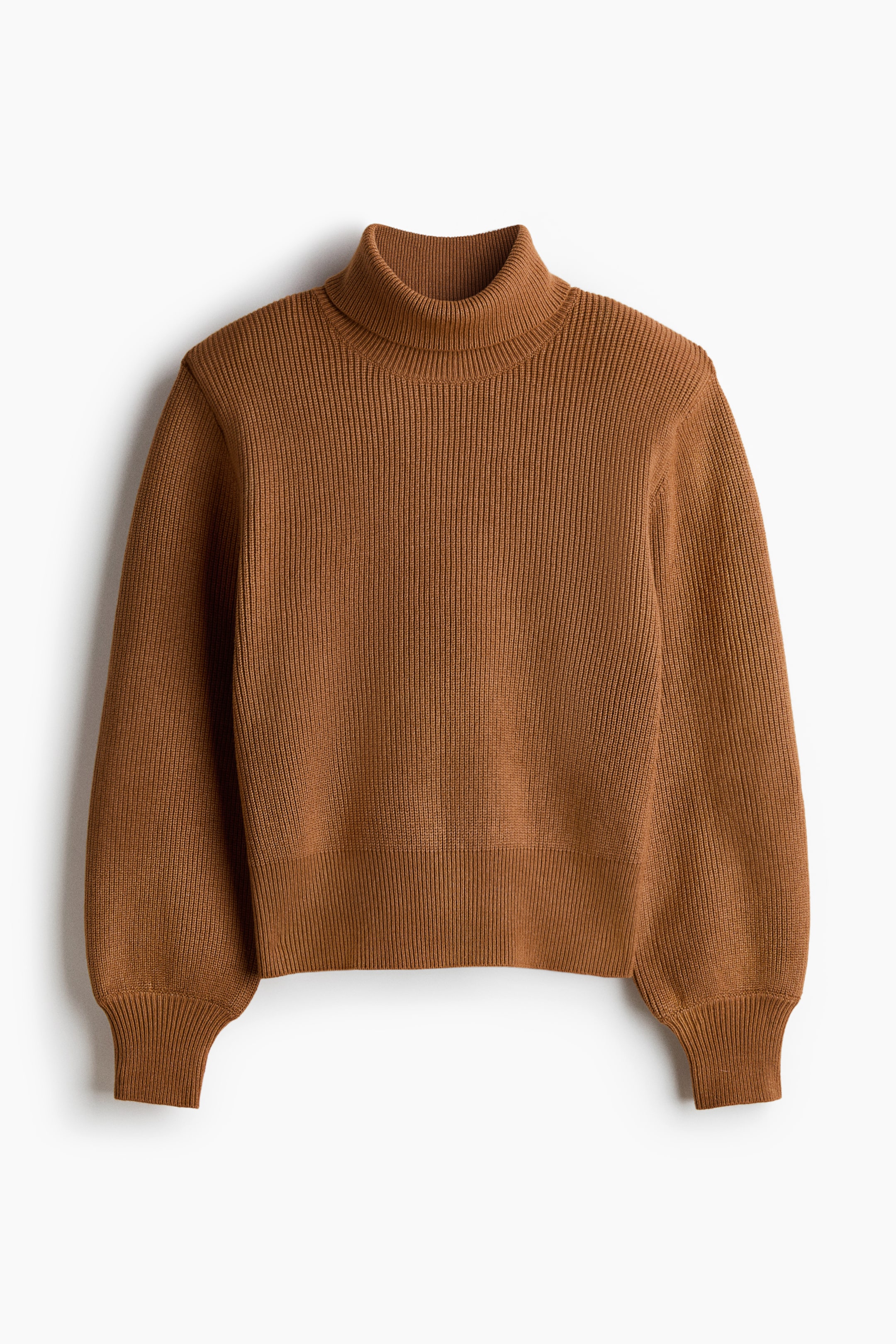 Shoulder-Pad Sweater - Brown