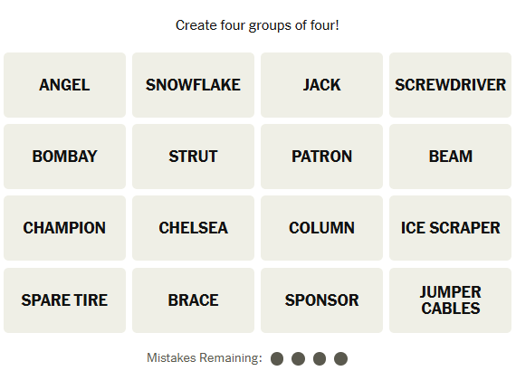 The New York Times Connections puzzle on April 11, 2026