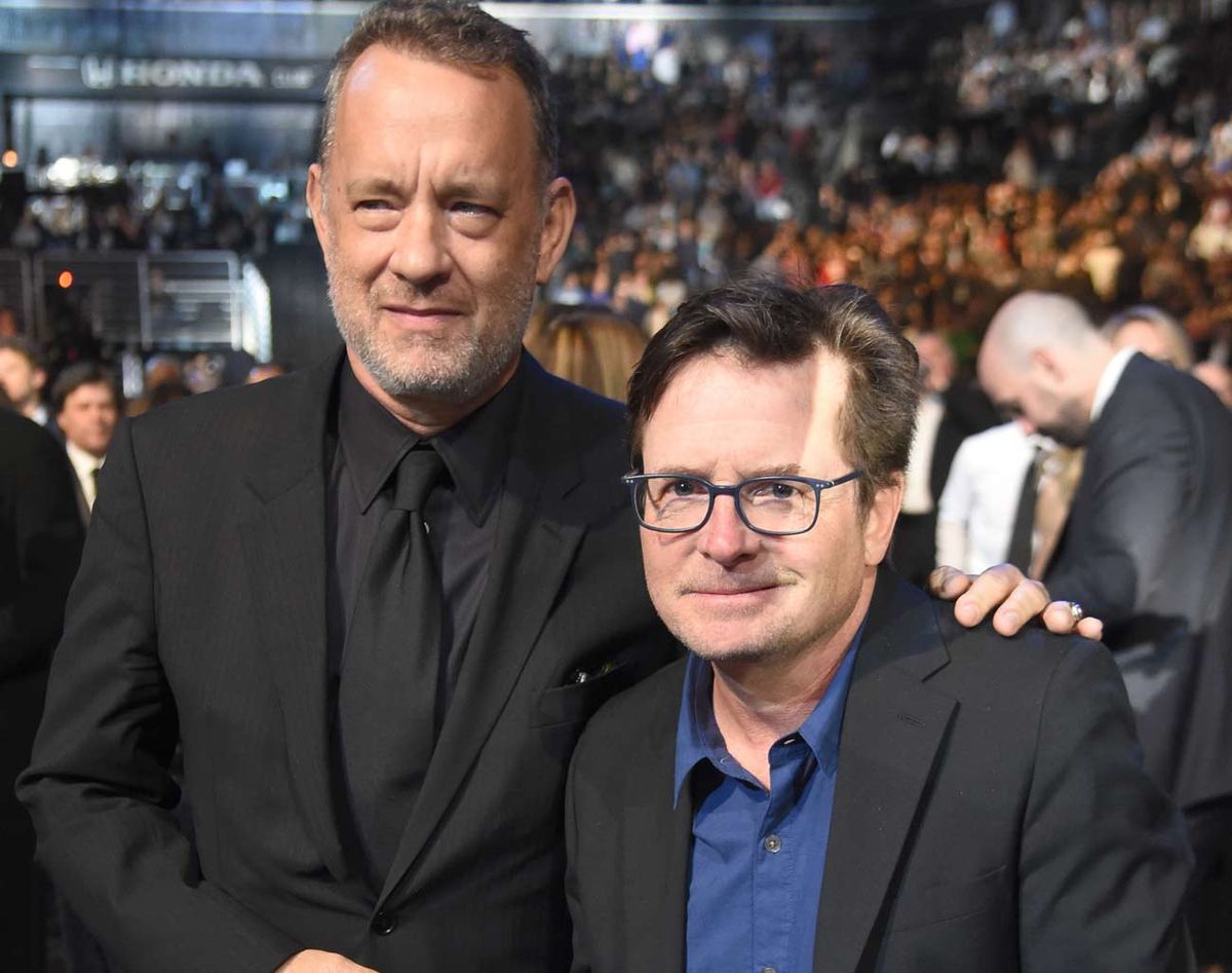 Actors Tom Hanks and Michael J Fox