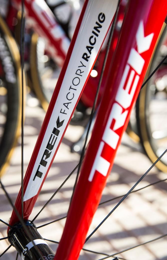 The fork details on the new Trek Factory Racing bikes