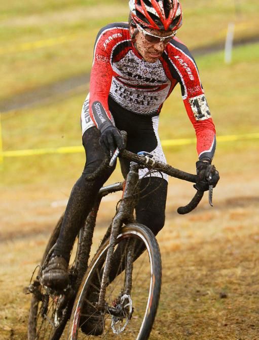 Normally riding road-Tyler Wren (Jamis Bicycles) showed some great CX on the course today.