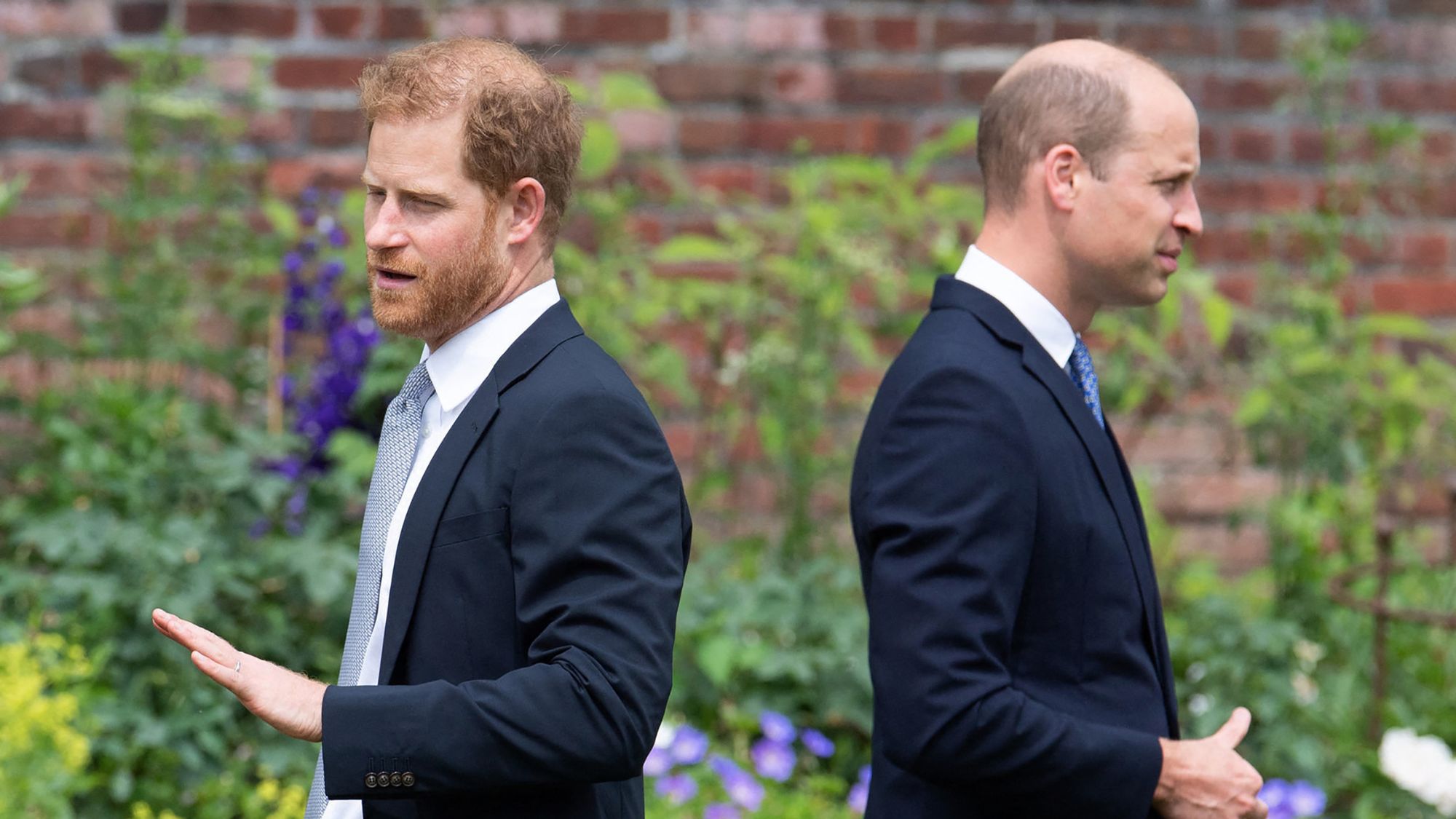 Prince William and Prince Harry attend the unveiling of Princess Diana's statue at Kensington Palace