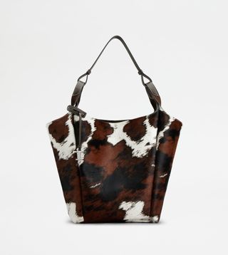 Medium Bucket Bag in Pony Effect Leather