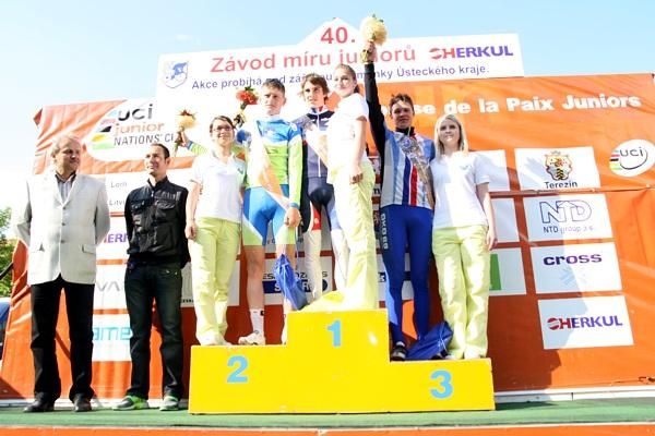 The podium after stage 1