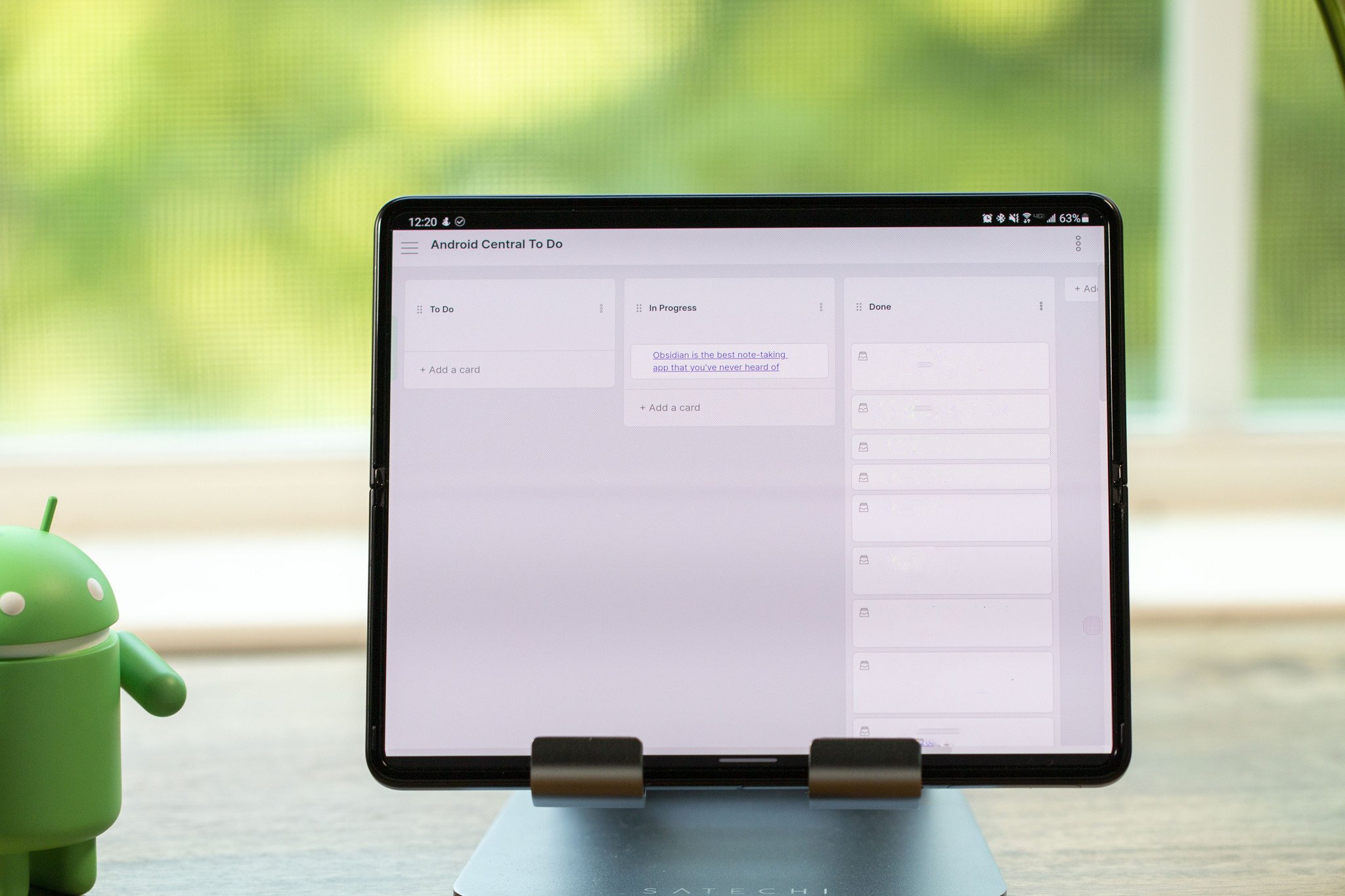 Obsidian Kanban View Samsung Galaxy Z Fold