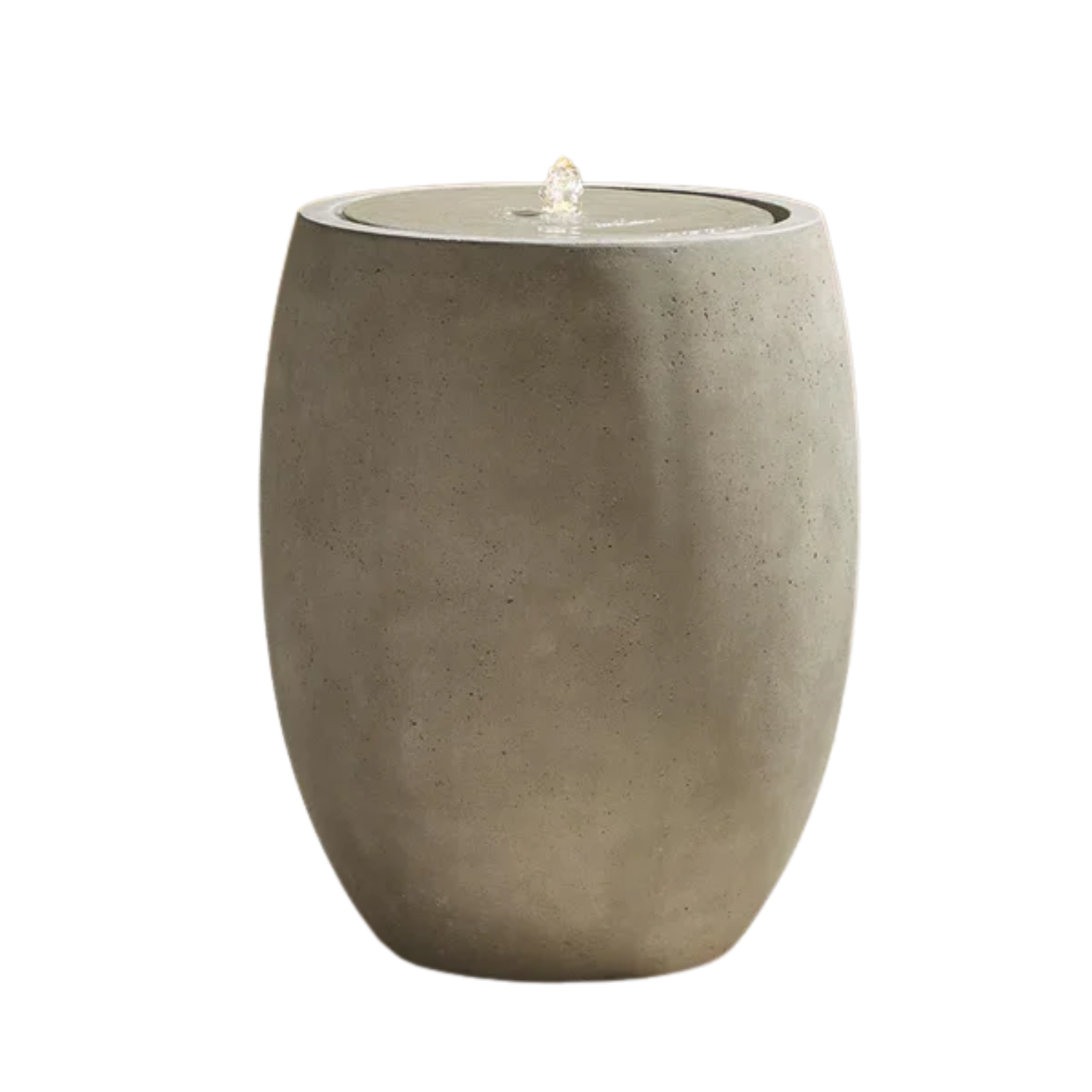 A concrete fountain water feature