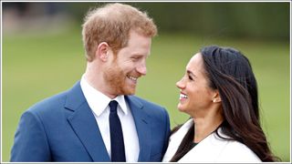 Prince Harry and Meghan Markle attend an official photocall to announce their engagement at The Sunken Gardens, Kensington Palace on November 27, 2017 in London, England