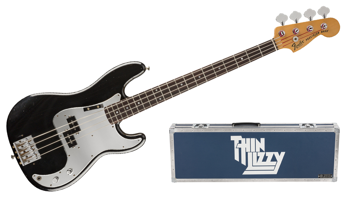 DL size Phil Lynott's Fender P Bass Greeting Card 