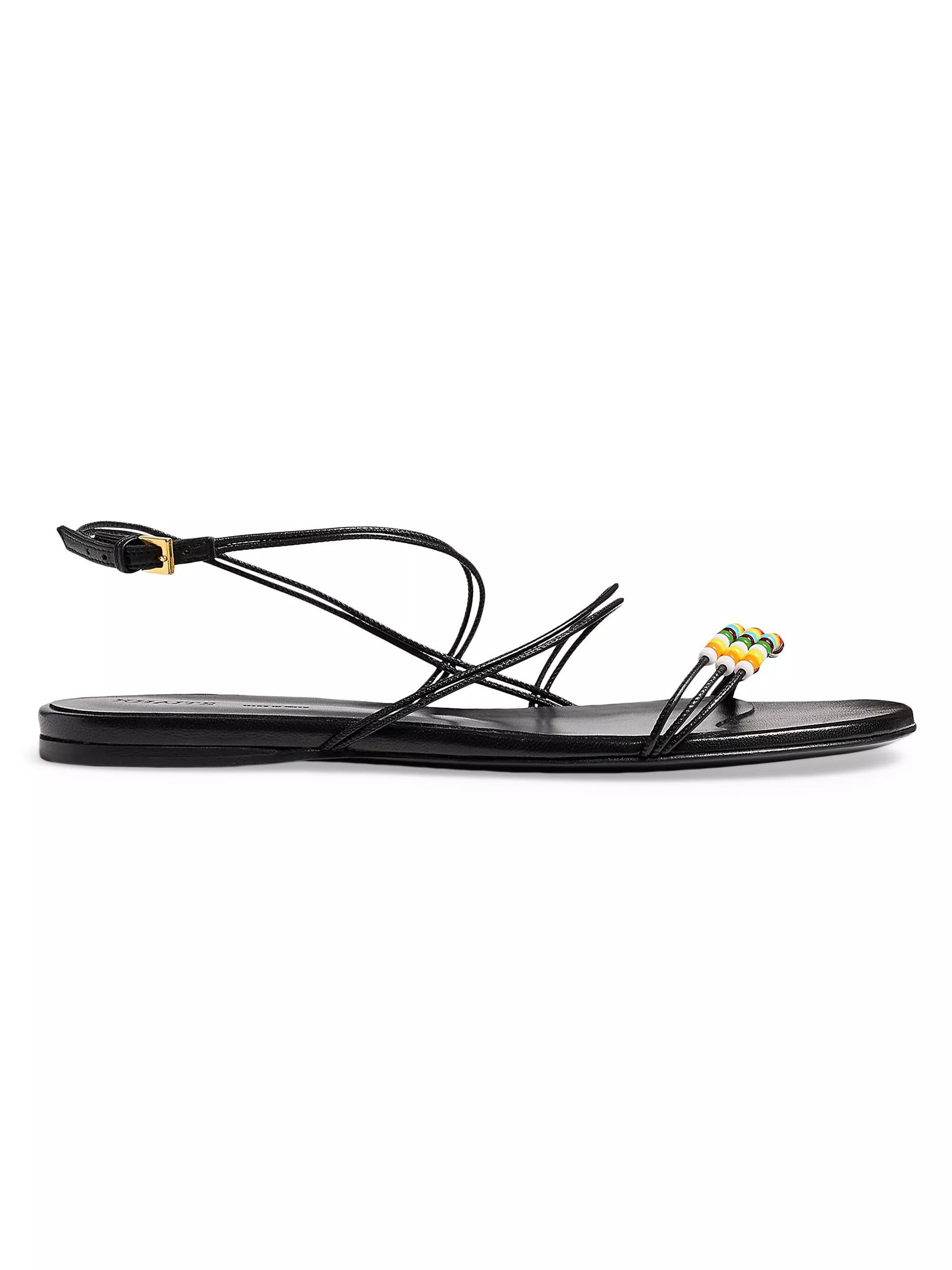 Loop Bead-Embellished Sandals