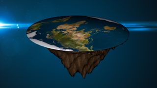 Illustration of a flat Earth.