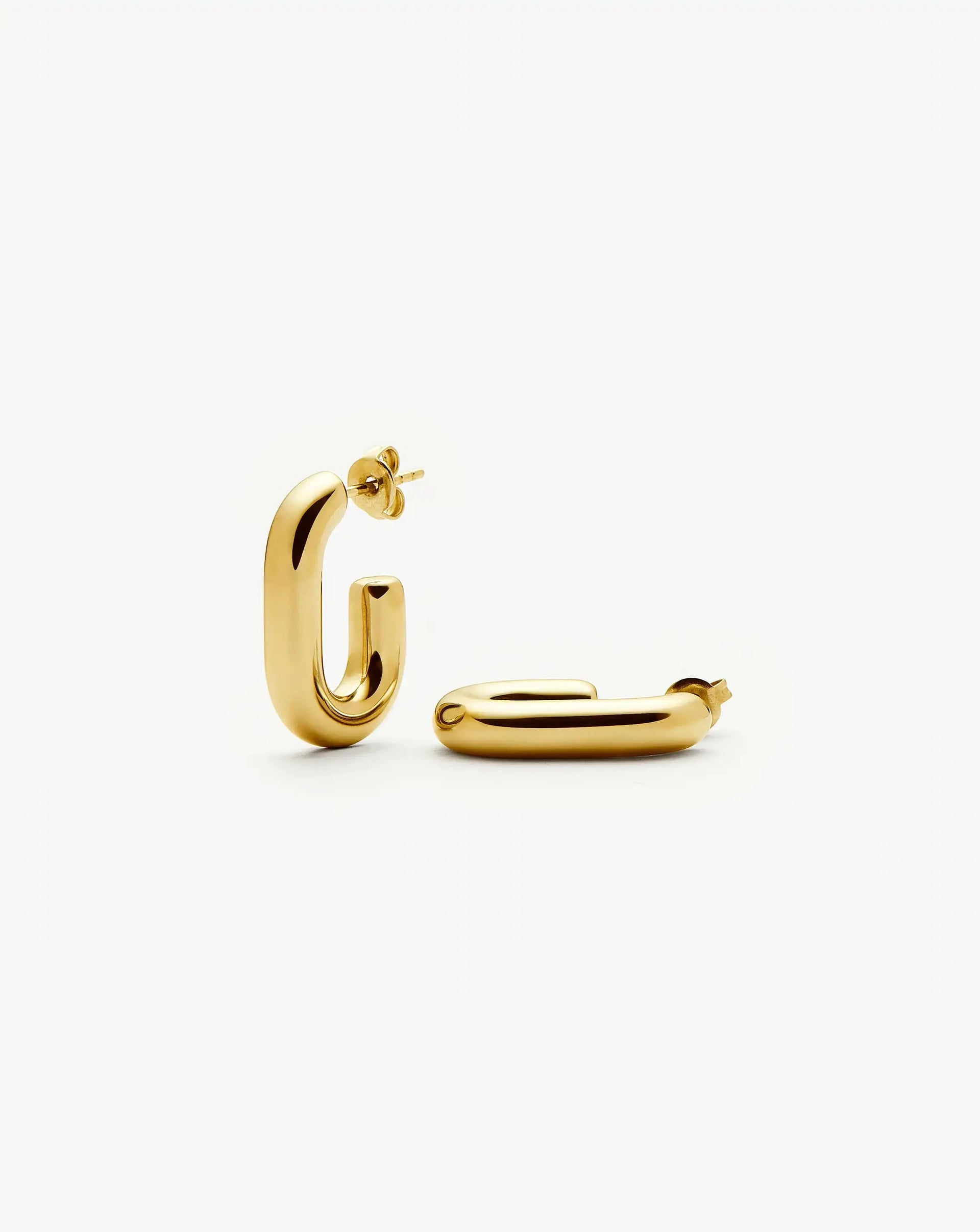Chubby Oval Small Hoop Earrings | 18ct Gold Plated - 18ct Gold Plated
