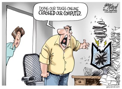 Editorial Cartoon U.S. Tax Day