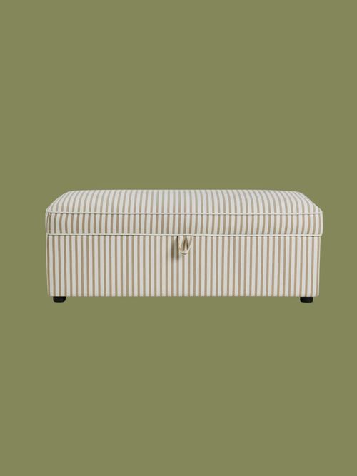 Soho Rectangle Ottoman Storage - Sand Stripe