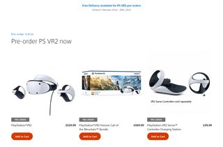 PS VR2 UK preorder page