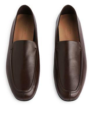 Slim Leather Loafers - Dark Brown - Arket Gb