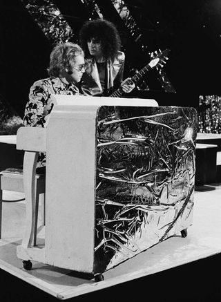 Marc Bolan with with Elton John on Top Of The Pops in 1971
