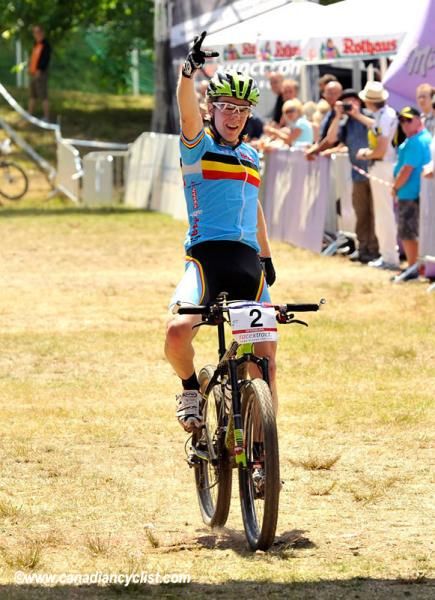Jens Schuermans (Belgium) wins the junior men's World Cup race in Offenburg