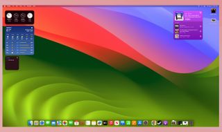 How to add macOS Sonoma Widgets step 4, showing a macOS Sonoma desktop made better with Widgets