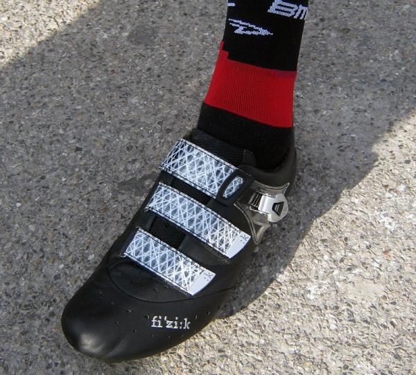 Alessandro Ballan was showing off his new Fizik shoes.