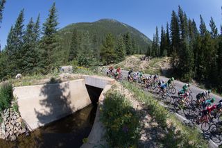Riders pass a creek on the way to Independence Pass