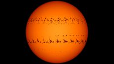 Two major sunspot groups tracked across the surface of the sun between Dec. 2 and Dec. 27, 2022. 