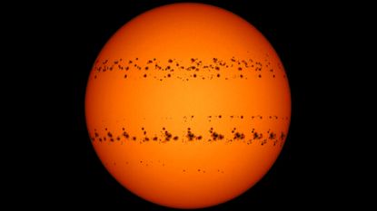 Two major sunspot groups tracked across the surface of the sun between Dec. 2 and Dec. 27, 2022. 