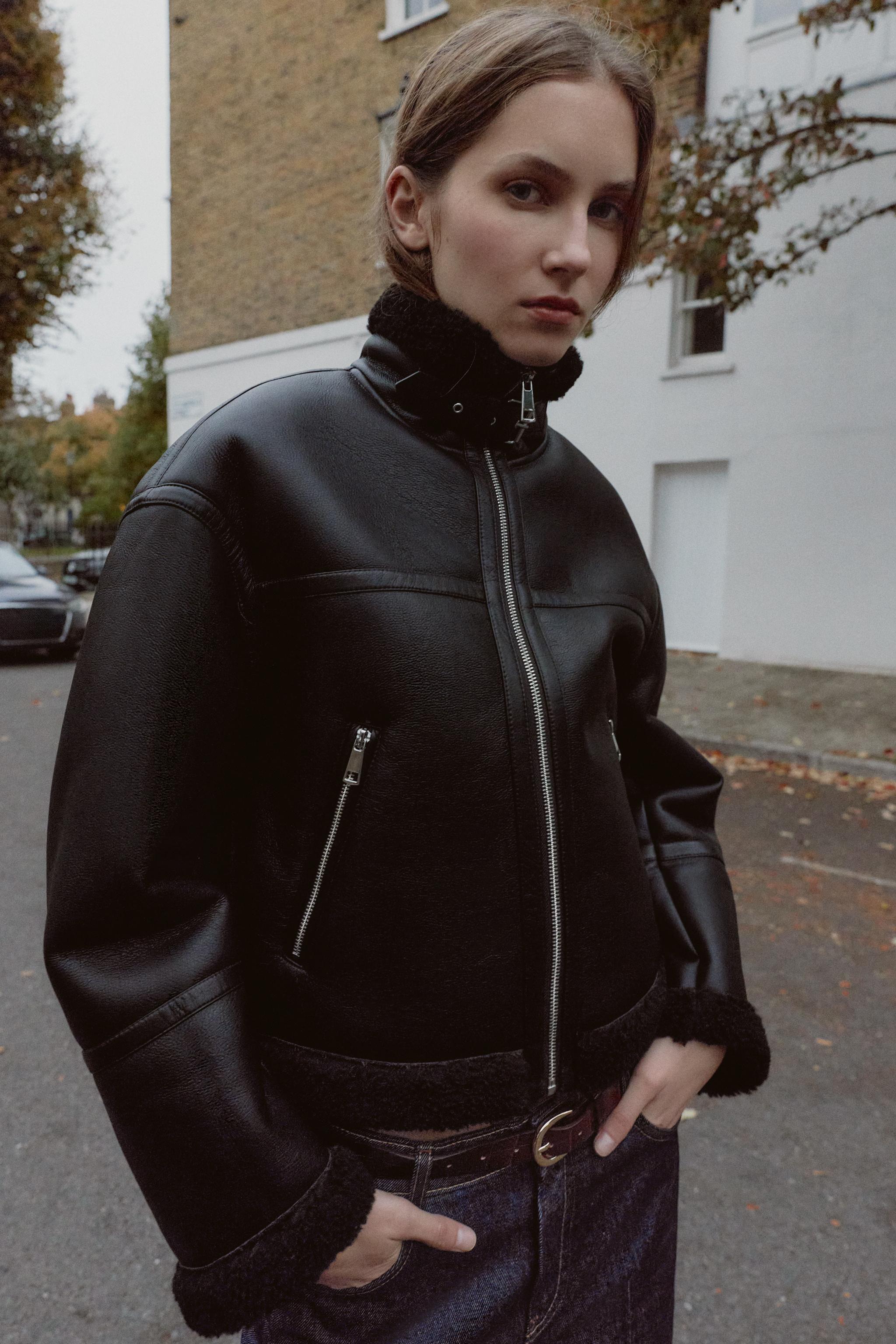 Double-Faced Faux Shearling Jacket