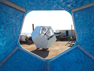 One of the prismatic modules on dry land, before it was submerged in the ocean
