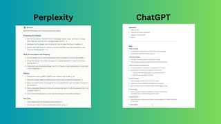 screenshot of Perplexity vs ChatGPT