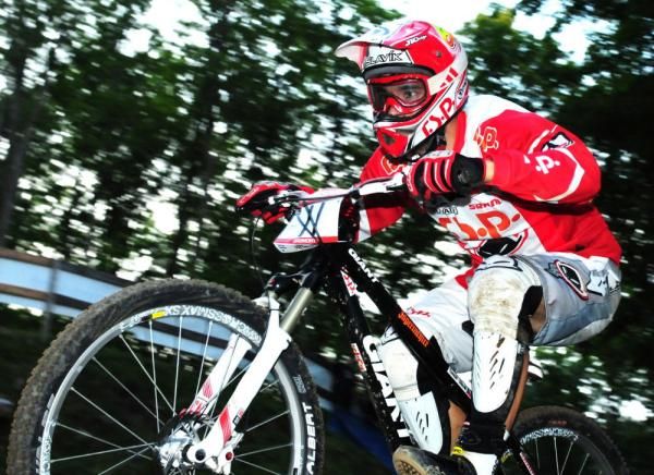 Thomas Slavik in the air before finishing sixth.
