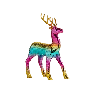 Disco Rainbow Stag Decoration