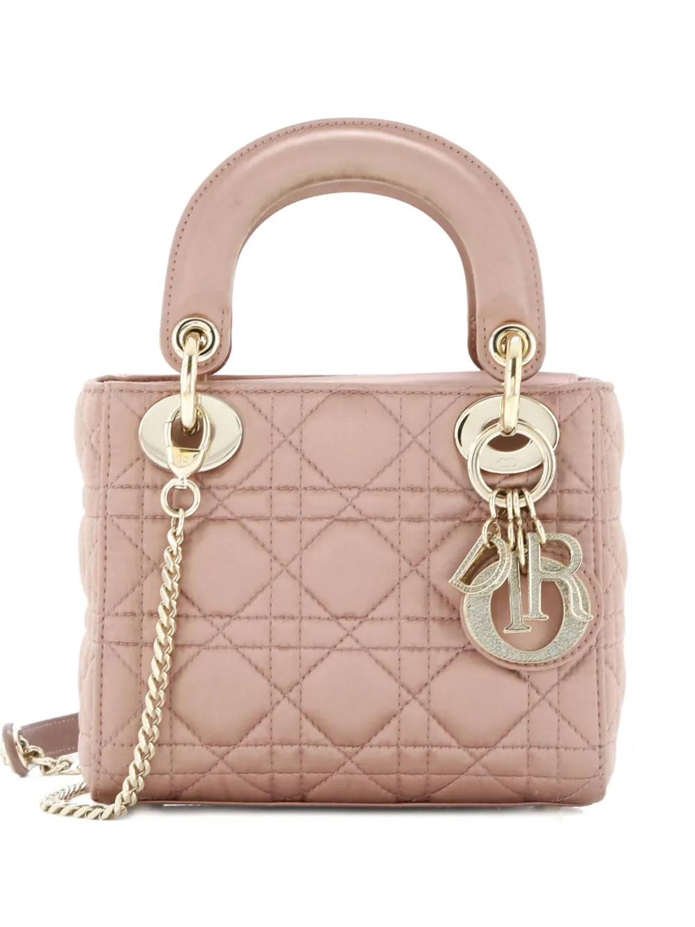Christian Dior Pre-Owned Lady Dior Chain Bag Cannage Quilt Iridescent Leather Mini Satchel | One Size
