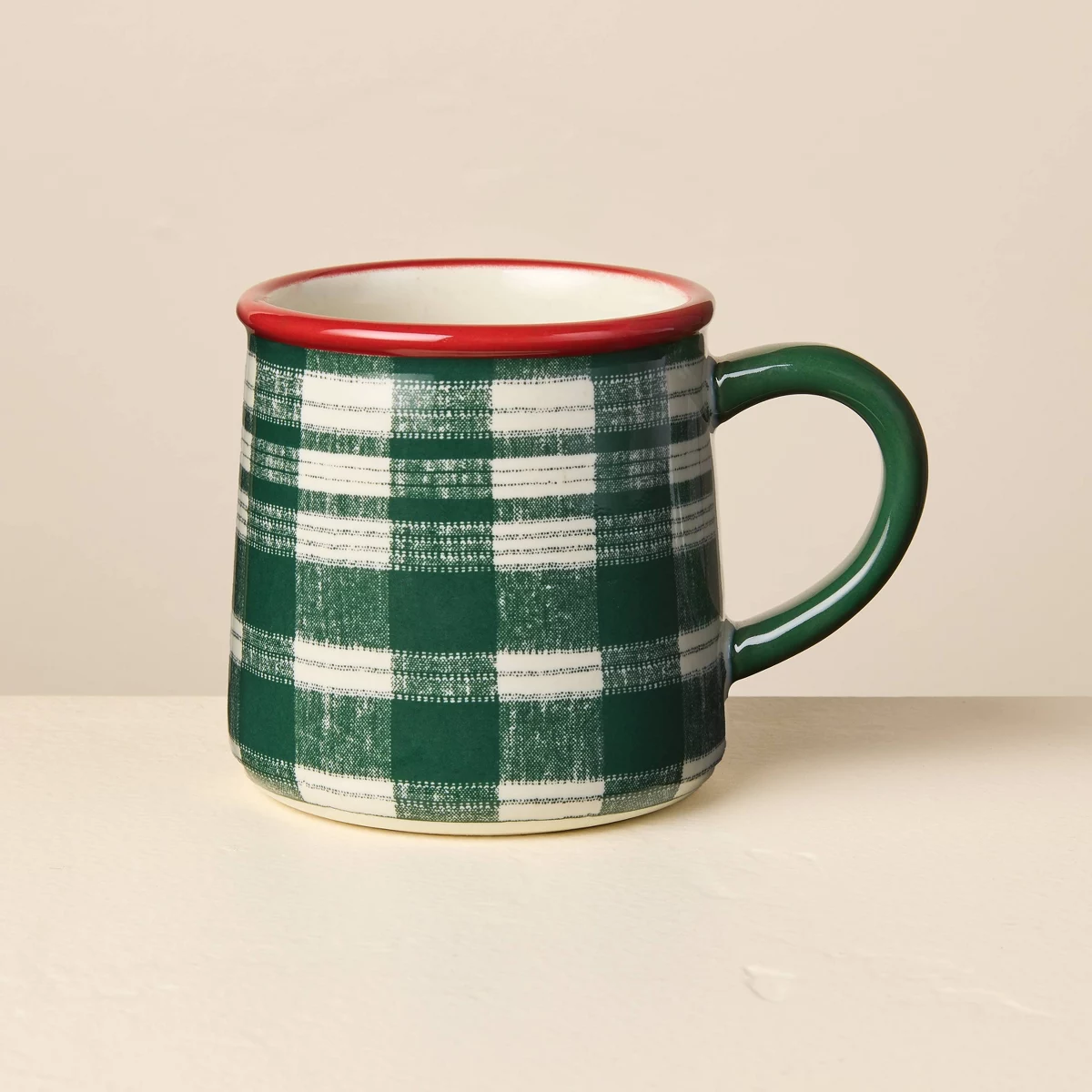 14oz Holiday Mug Green Plaid - Hearth U0026#38; Handu0026#8482; With Magnolia