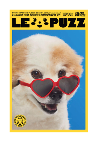 puzzle of a puppy wearing sunglasses